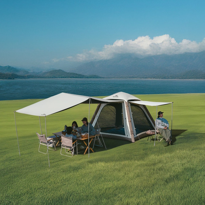 Намет чотиримісний автоматичний надувний із тентом Naturehike Ango CNK2550WS017, коричневий