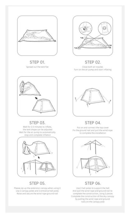 Намет чотиримісний автоматичний надувний із тентом Naturehike Ango CNK2550WS017, коричневий, укр, укр