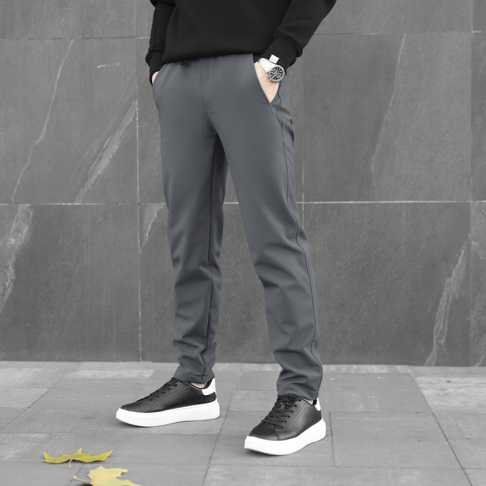 Чоловічі сірі штани демісезонні із софтшелу Pobedov Point BATAL, укр, укр