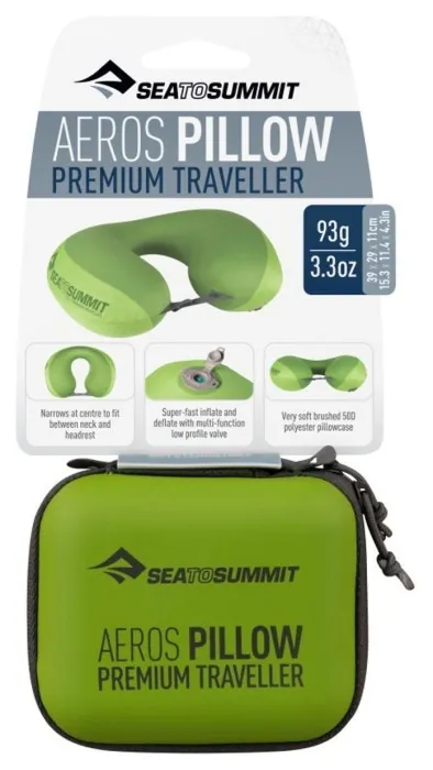 Подушка надувная Sea to Summit Aeros Premium Pillow Traveller, 11х39х29см, Lime
