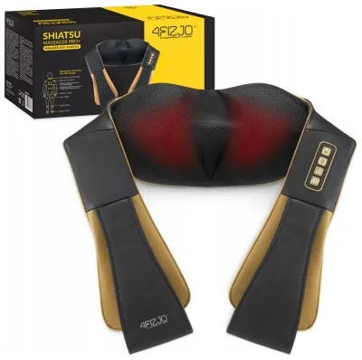 Накидка-масажер 4FIZJO Shiatsu Pro+ для шиї та спини Black/Gold (P-5907739312358)