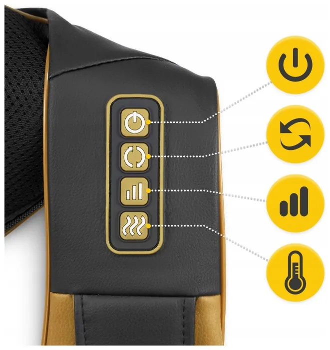 Накидка-масажер 4FIZJO Shiatsu Pro+ для шиї та спини Black/Gold (P-5907739312358)