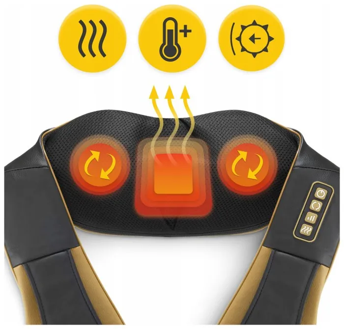 Накидка-масажер 4FIZJO Shiatsu Pro+ для шиї та спини Black/Gold (P-5907739312358)