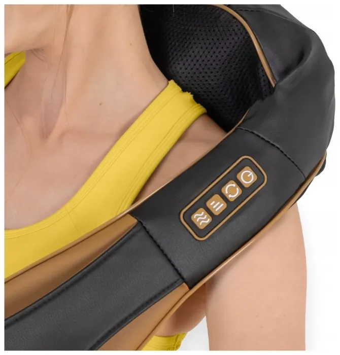 Накидка-масажер 4FIZJO Shiatsu Pro+ для шиї та спини Black/Gold (P-5907739312358)