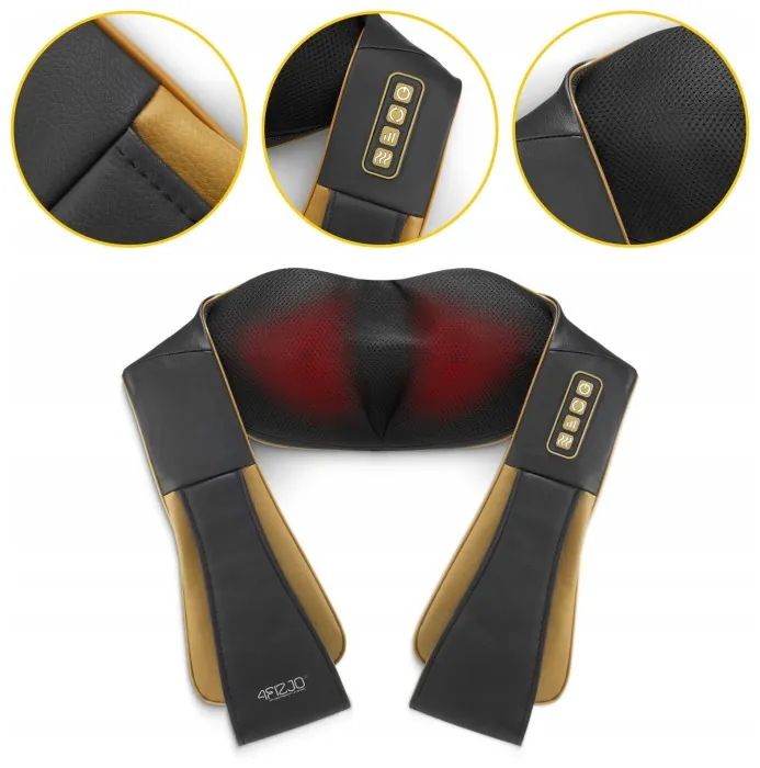 Накидка-масажер 4FIZJO Shiatsu Pro+ для шиї та спини Black/Gold (P-5907739312358)