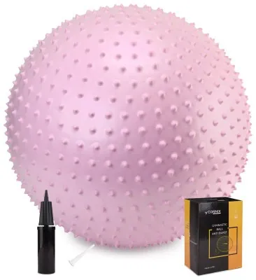 Мяч для фитнеса (фитбол) Cornix 65 см массажный Anti-Burst XR-0489 Light Pink