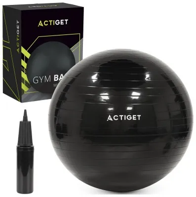 М'яч для фітнесу (фітбол) Actiget 85 см з насосом ACT0148 Black