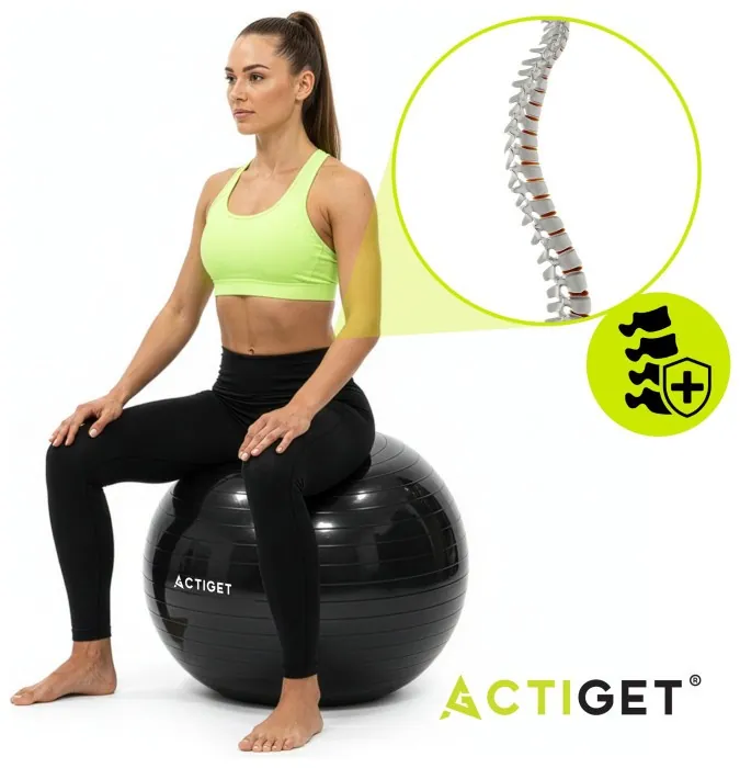 М'яч для фітнесу (фітбол) Actiget 85 см з насосом ACT0148 Black