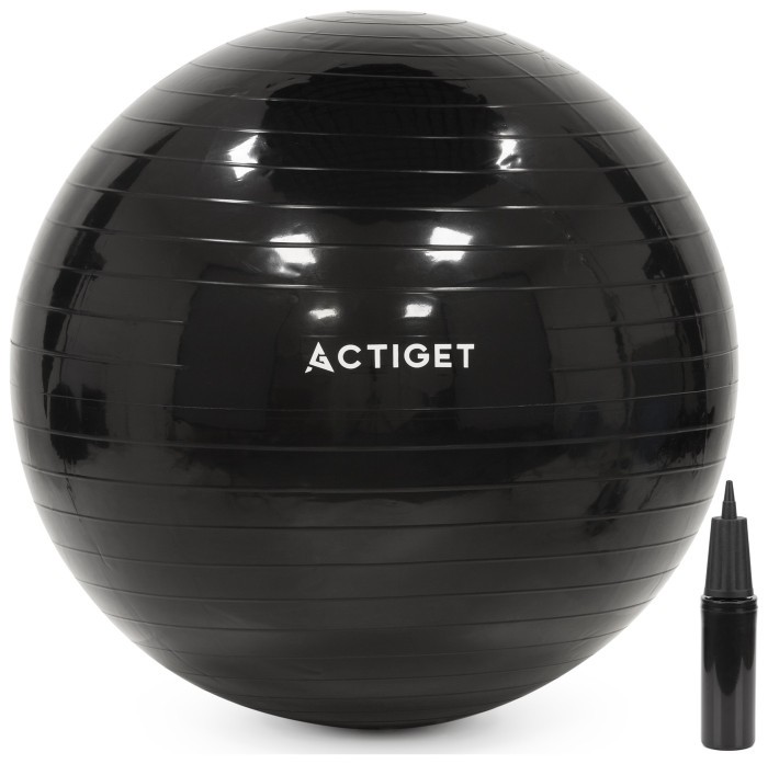 М'яч для фітнесу (фітбол) Actiget 85 см з насосом ACT0148 Black