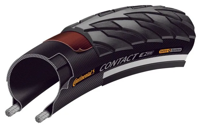 Покришка Continental Contact 28 " / 700 X 42C / 28 X 1.60 Чорна, не складна, світловідбиваюча