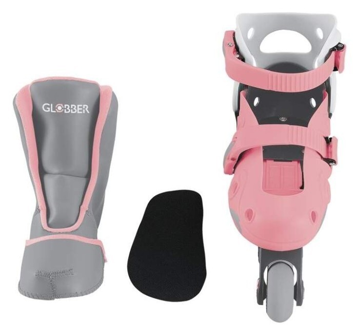 Роликові ковзани GLOBBER 2в1, пастельно-рожеві, укр, укр