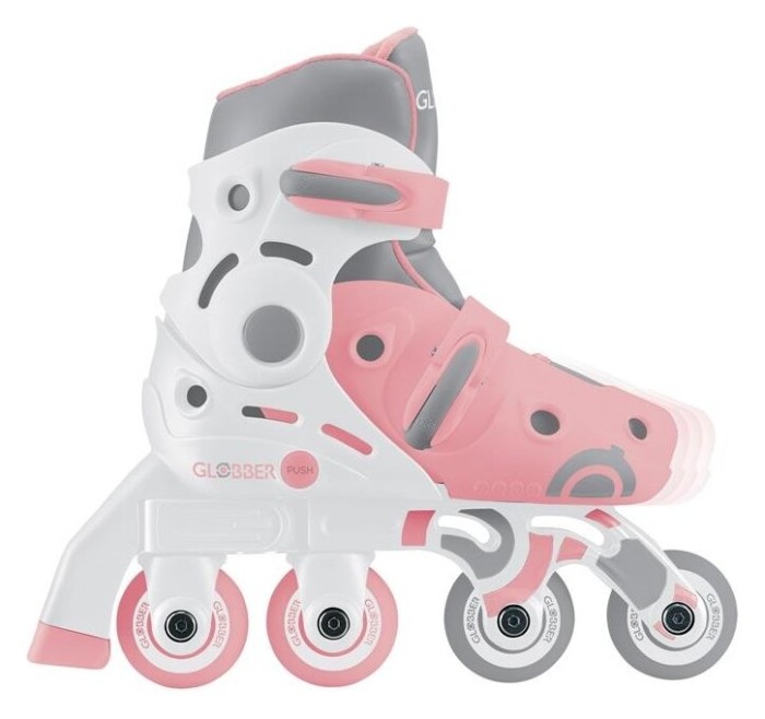 Роликові ковзани GLOBBER 2в1, пастельно-рожеві, укр, укр