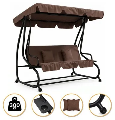 Большие качели с подушками LEOBRO Luxury Brown (LB-1044)