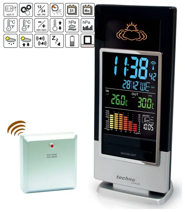 Метеостанция Technoline WS6502 Black/Silver (WS6502)