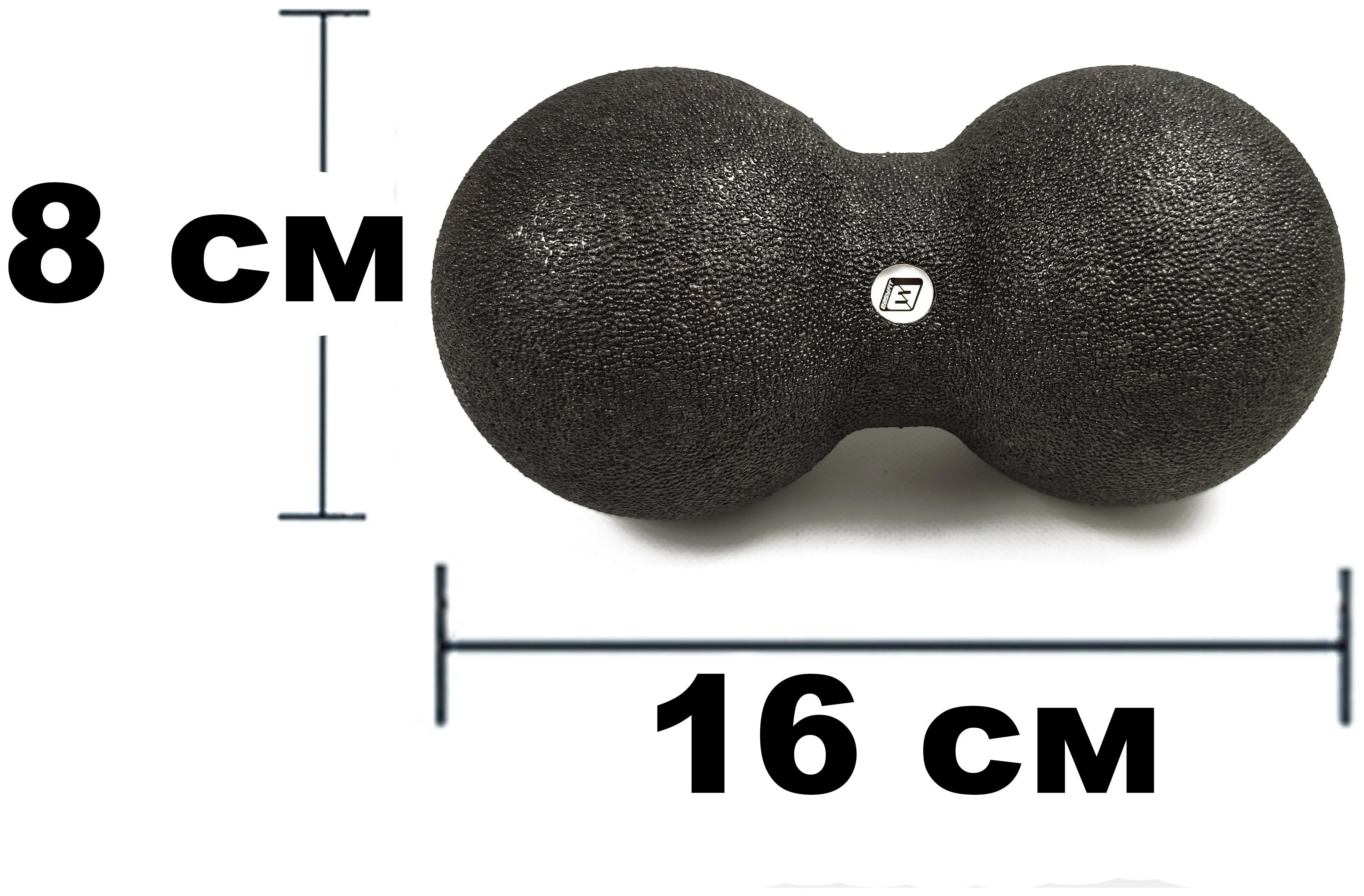 Масажний м'ячик подвійний EasyFit EPP DuoBall 16x8 см (Чорний)