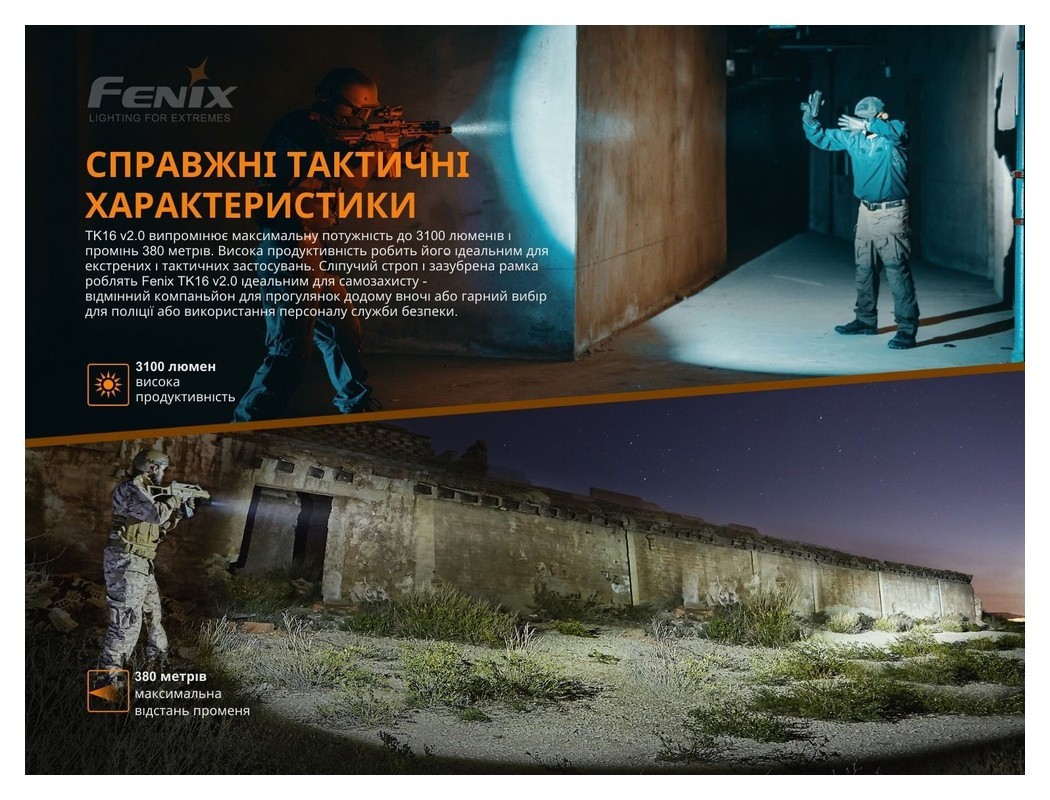 Ліхтар ручний Fenix TK16 V2.0, укр, укр