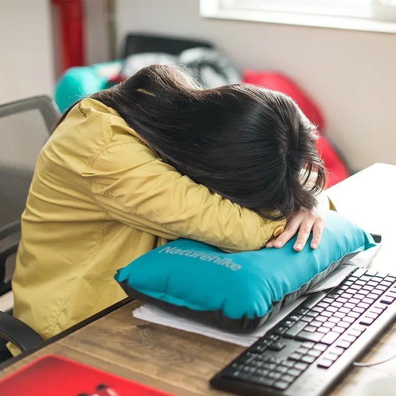 Подушка самонадувна Naturehike Sponge automatic NH17A001-L, світло блакитна, укр, укр