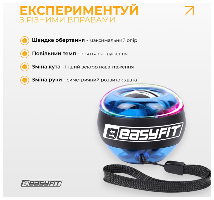 Эспандер кистевой гироскопический EasyFit Gyro Ball (гиробол)