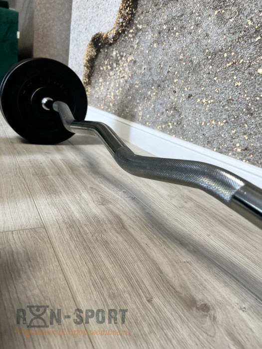 Штанга W-образная на 25 кг и две гантели по 16 кг + перчатки