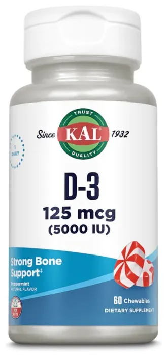 D-3 5000 IU 125mcg - 60 chewables