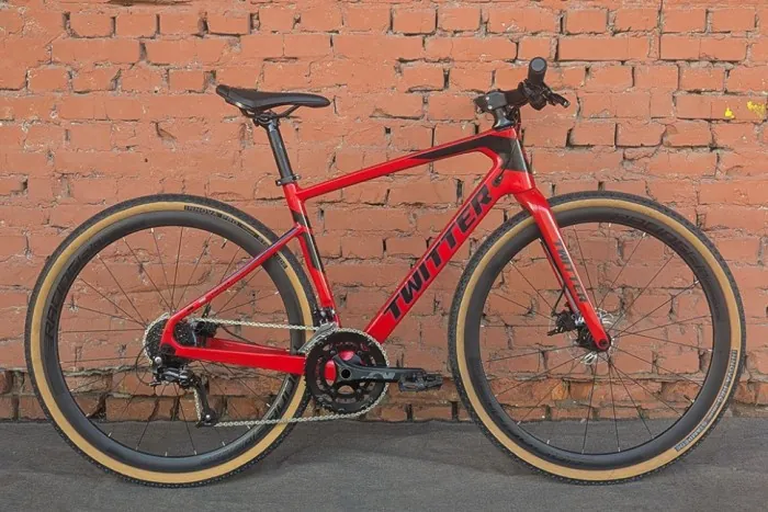Велосипед карбоновий міський 28" Twitter CoffeeRacer Red S (2026)