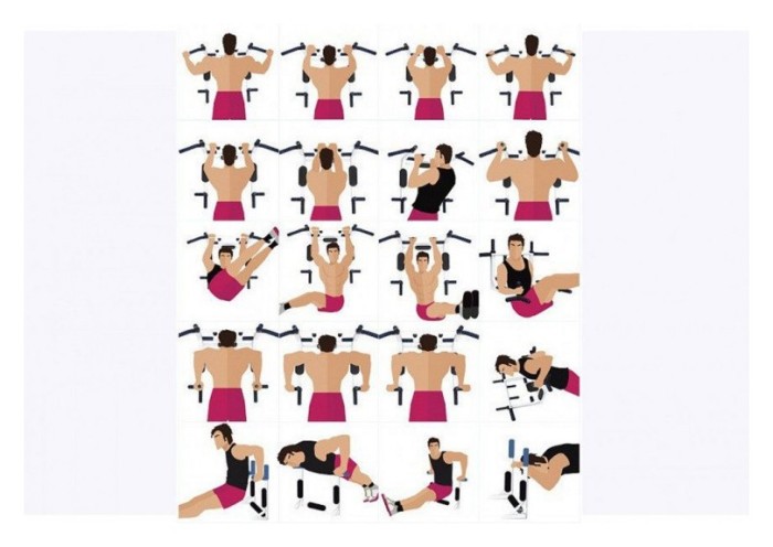 Спортивний комплекс турнік-бруски настінний 5 в 1 MC035