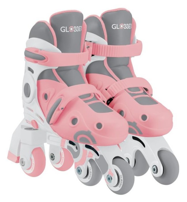 Роликові ковзани GLOBBER 2в1 пастельно-рожеві р.26-29, до 20кг, 3+