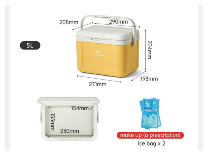 Туристичний холодильник Naturehike CNK2450CF012, 5 л, зелений