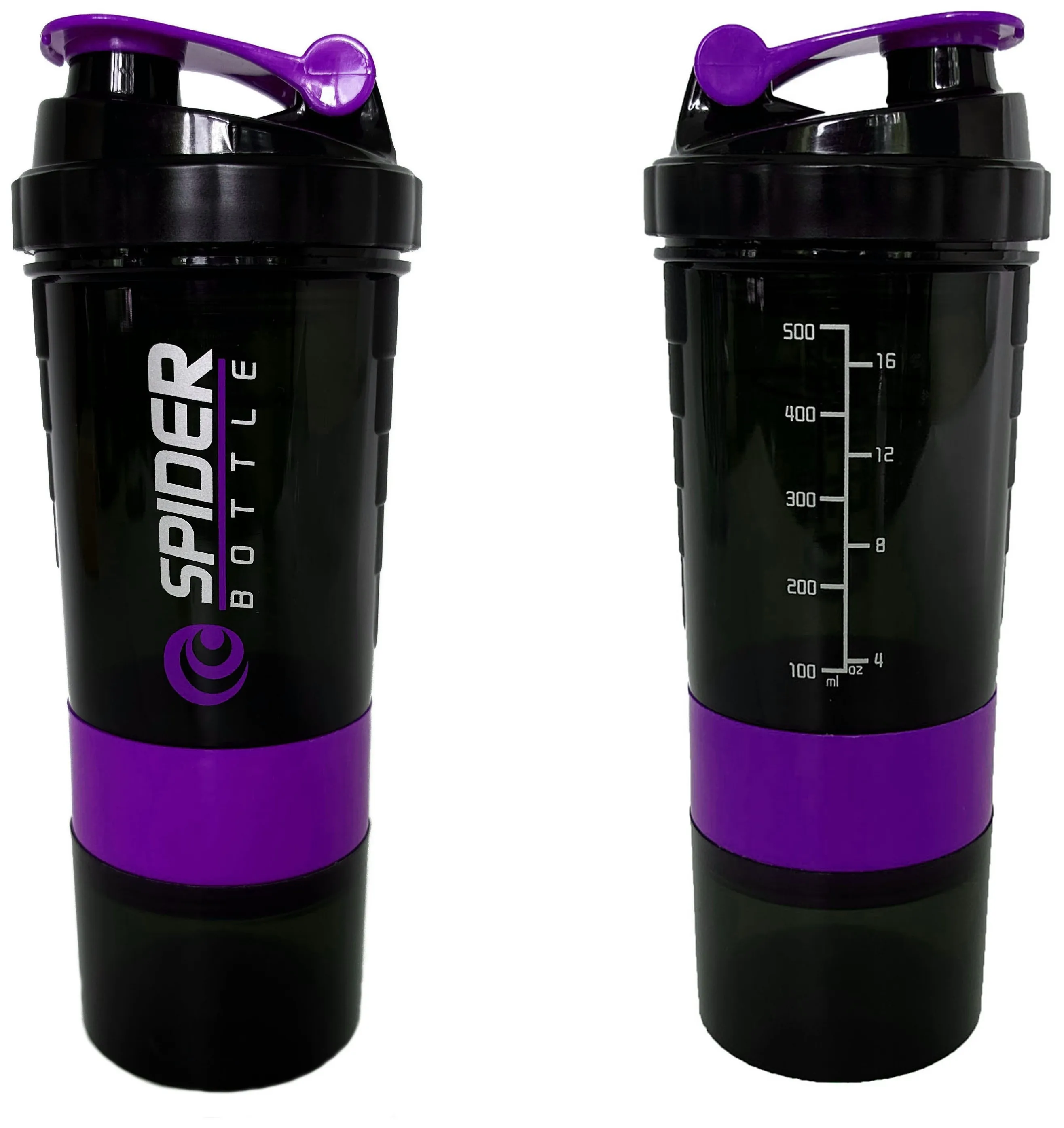 Шейкер спортивний EasyFit Spider 0,5 л Чорно-фіолетовий (EFIT_EF-7200-V)