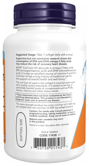 Cod Liver Oil 1000mg - 180 sgels