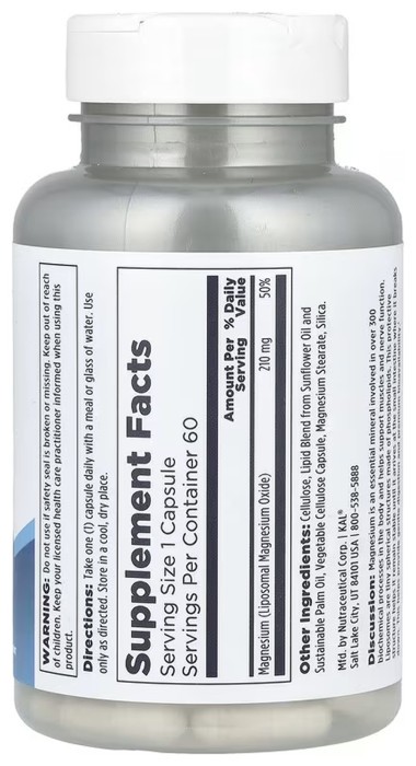 Liposomal Magnesium 210mg - 60 vcaps