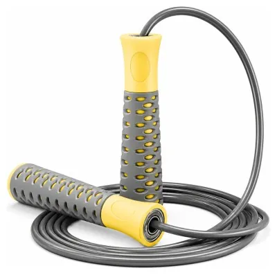 Скакалка PowerPlay 4206 Jump Rope PRO+ Сіро-жовта (2,75m.)