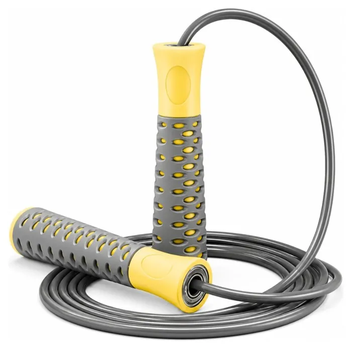 Скакалка PowerPlay 4206 Jump Rope PRO+ Сіро-жовта (2,75m.)