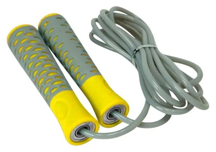 Скакалка PowerPlay 4206 Jump Rope PRO+ Сіро-жовта (2,75m.)