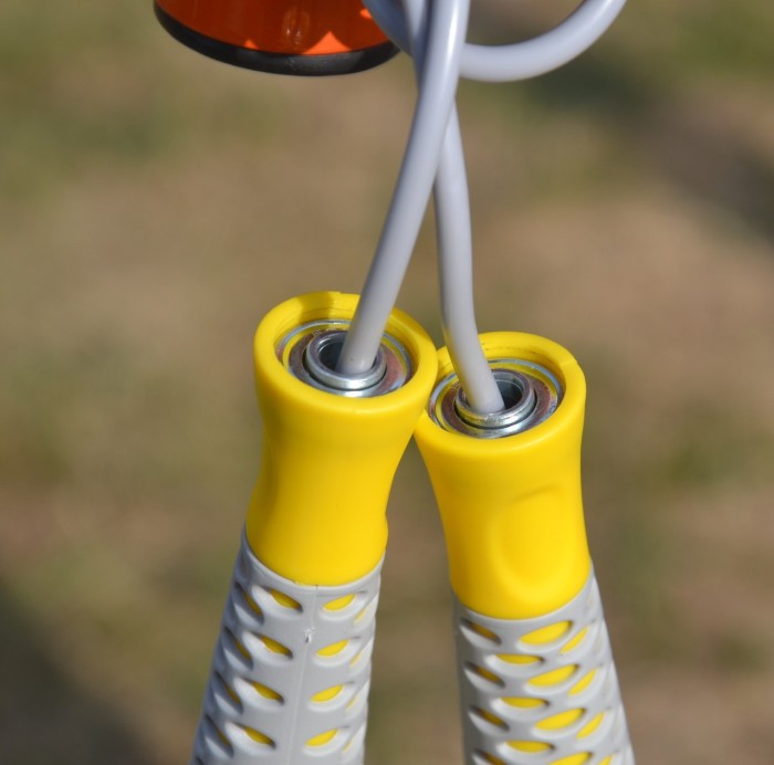 Скакалка PowerPlay 4206 Jump Rope PRO+ Сіро-жовта (2,75m.)