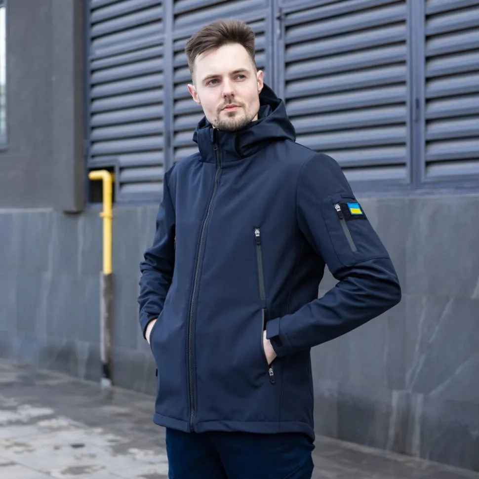 Куртка чоловіча демісезонна з капюшоном Наві Pobedov Motive (XL)