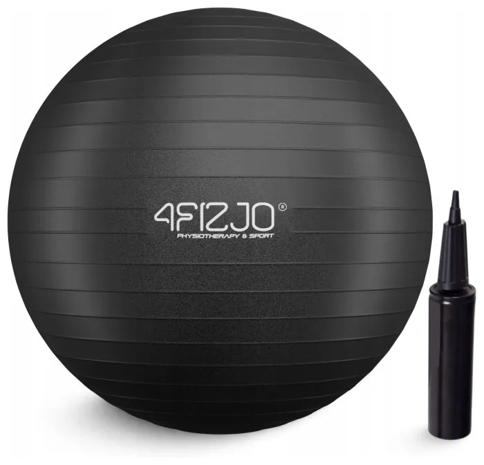 М'яч для фітнесу (фітбол) 4FIZJO 55 см Anti-Burst Black (P-5907739316257)