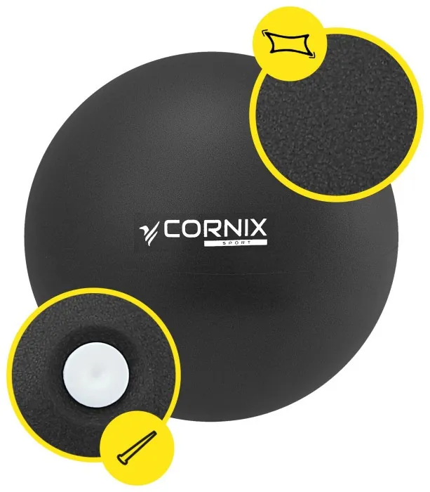 Мяч для пилатеса, йоги, реабилитации Cornix MiniGYMball 22 см XR-0371 Black