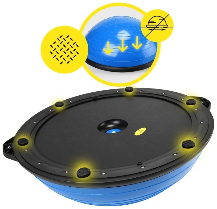 Балансировочная платформа (полусфера) Cornix Bosu Ball 58 см с эспандерами XR-0457 Blue