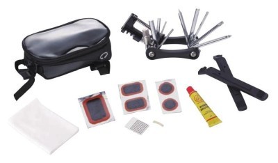 Велосумка на кадре под смартфон с инструментом. (мультит, лопатки, латки, клей) KL-9812C