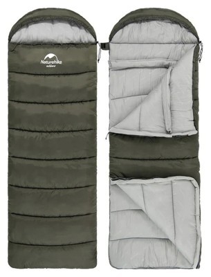 Спальник з капюшоном Naturehike U150 NH20MSD07, (11°C), лівий, зелений