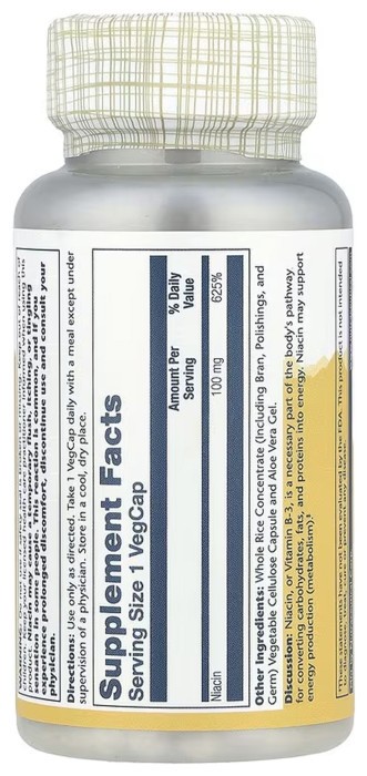 Niacin 100mg - 100 vcaps