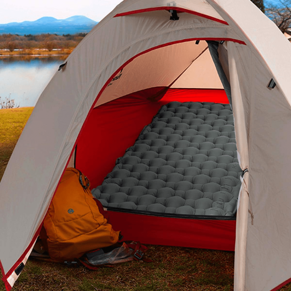 Матрас туристический одноместный надувной Naturehike FC-10 NH19Z001-P, 195х59х65 мм, графитовый для кемпинга.