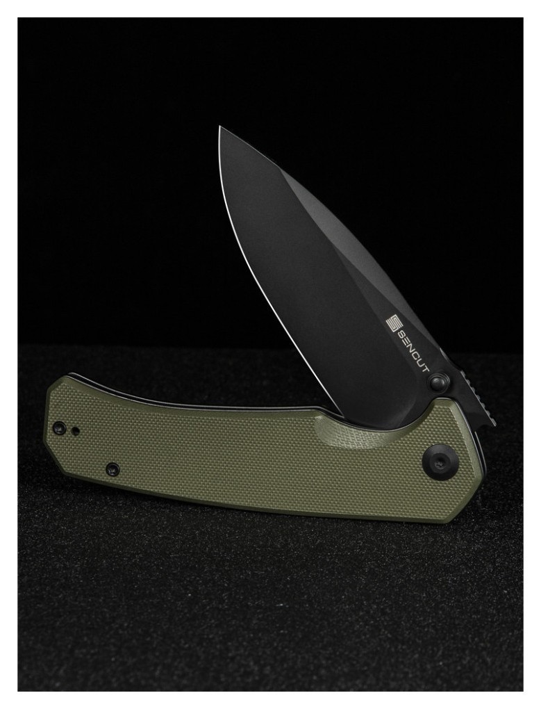 Ніж складаний туристичний Sencut Skarnax, (9.6 см) 9Cr18MoV / G10 темно-зелений, укр, укр