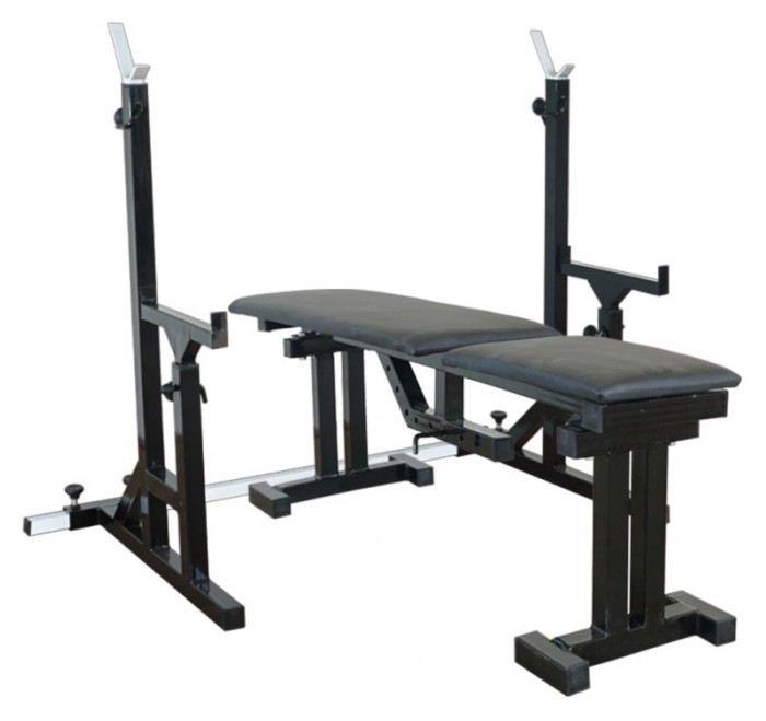 Магазин 090 + Стойки со страховочными упорами UM 0150 Штанга + металлическая 83 кг, гриф W, гантели RN-Sport