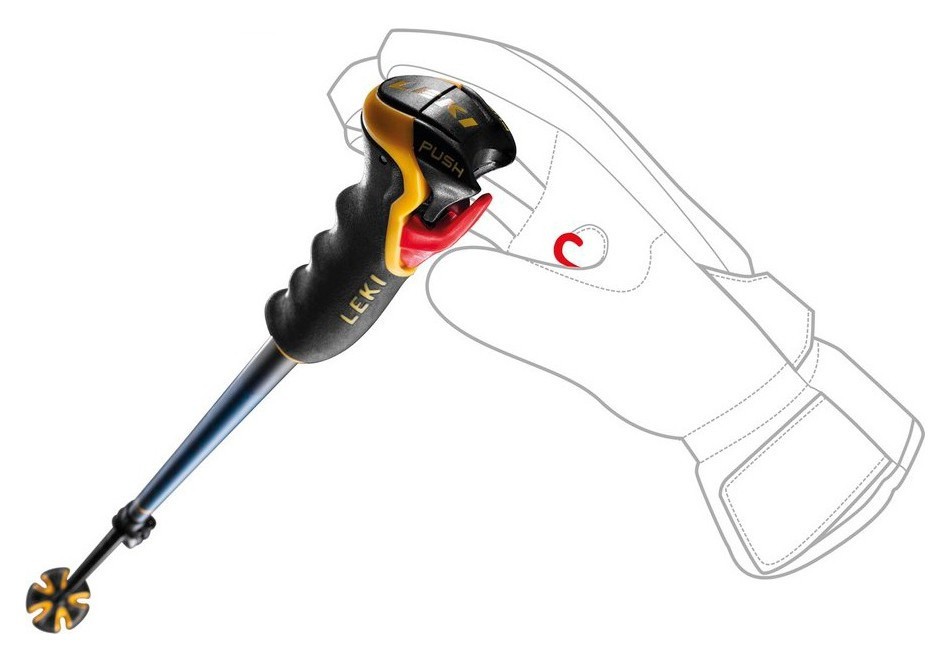 Палки для горных лыж Leki SPIFIRE VARIO 3D 110-140см Denim blue/blue/mustard yellow (65067101-WRH)