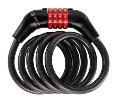 Замок для велосипеда тросовый Cycledesign ROLLER Red (LK0020)