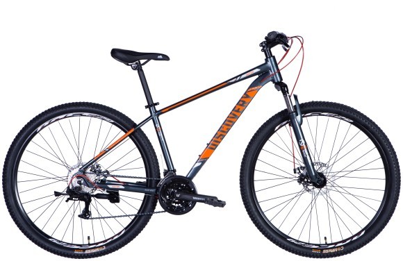 Велосипед AL 29" Discovery BASTION DD CS рама-17" сіро-помаранчевий 2025, укр