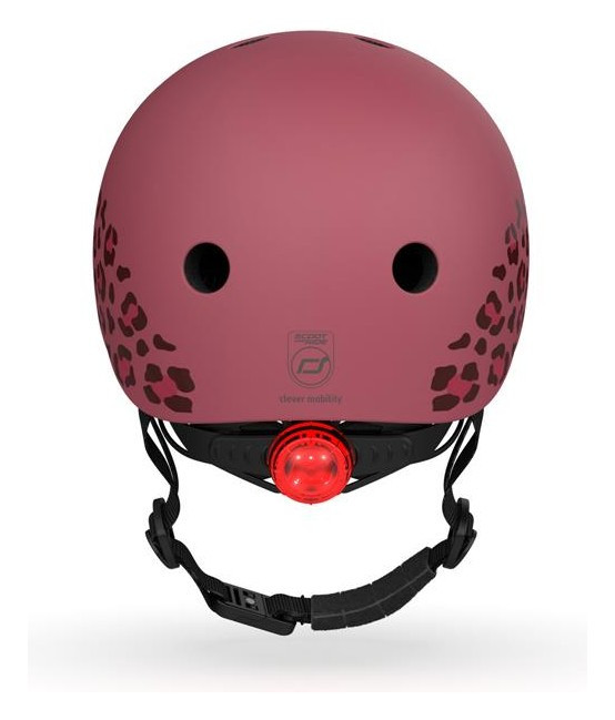 Шолом захисний дитячий Scoot and Ride, вишневий з ліхтариком 45-51см