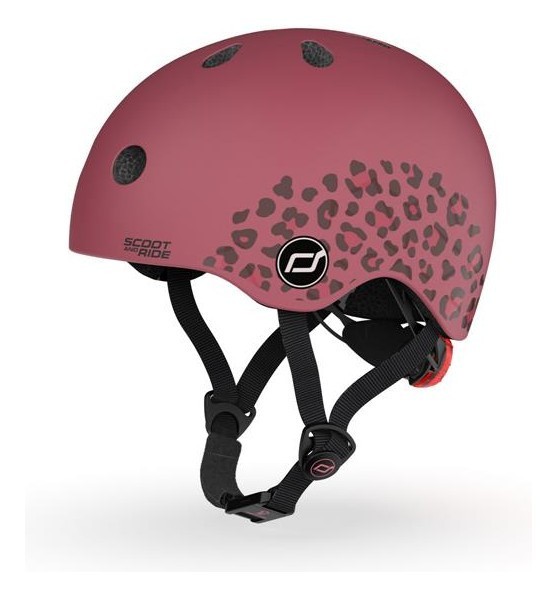 Шолом захисний дитячий Scoot and Ride, вишневий з ліхтариком 45-51см